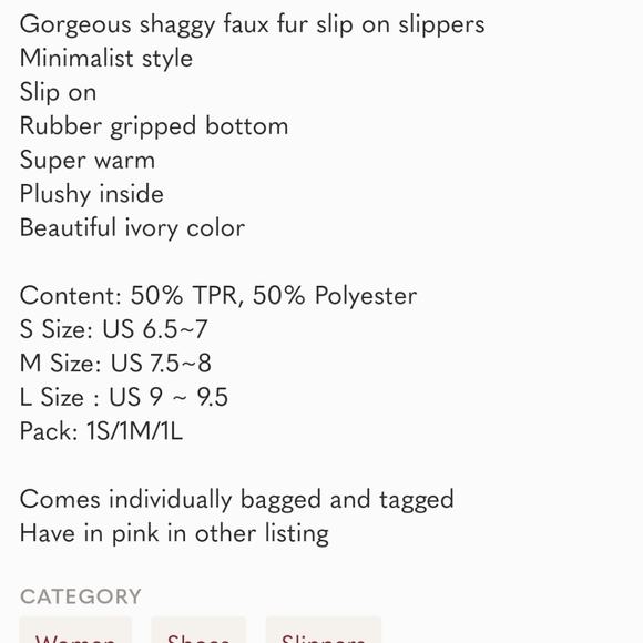 Ivory fluffy slippers. - Picture 5 of 5